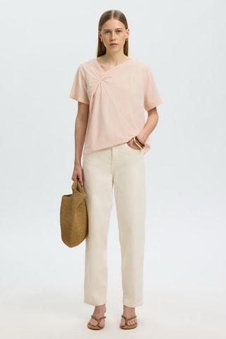 Blouse en coton biologique - Rose pâle - Selected