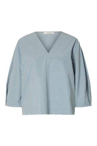 Blouse en coton biologique - Bleu clair - Selected