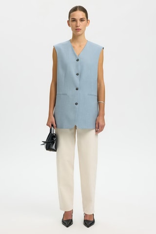 Gilet long sans manches - Bleu clair - Selected