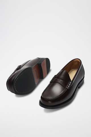 Mocassins en cuir - Marron - Selected