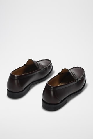 Mocassins en cuir - Marron - Selected