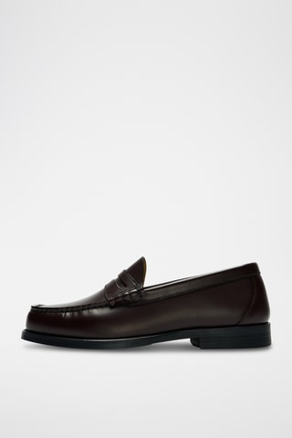 Mocassins en cuir - Marron - Selected