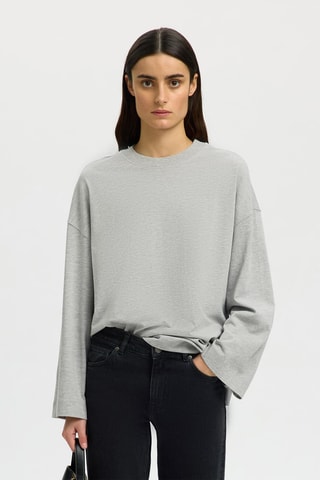 T-shirt en coton biologique - Gris - Selected