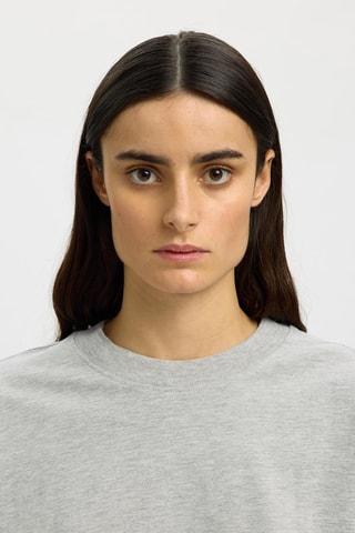 T-shirt en coton biologique - Gris - Selected