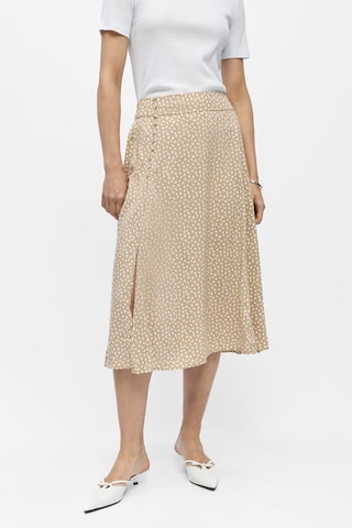 Jupe portefeuille midi - Beige - Selected
