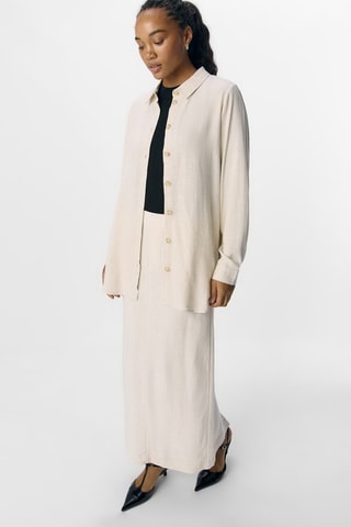 Jupe droite longue - Beige - Selected