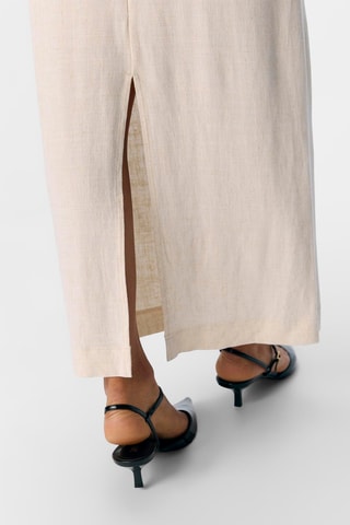 Jupe droite longue - Beige - Selected