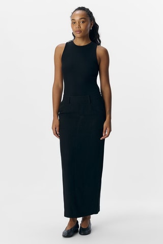 Jupe droite longue - Noir - Selected