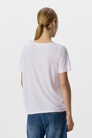 T-shirt en lin - Blanc - Selected