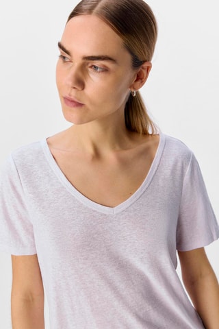 T-shirt en lin - Blanc - Selected