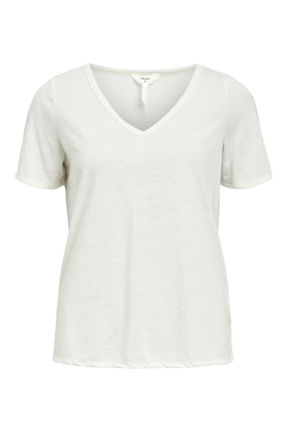 T-shirt en lin - Blanc - Selected