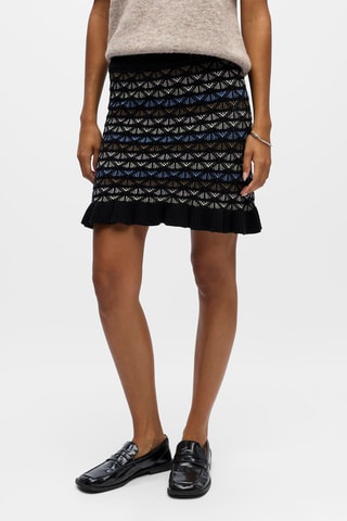 Jupe droite en coton biologique - Noir - Selected