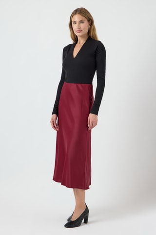 Jupe midi - Bordeaux - Selected