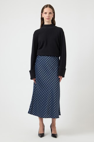 Jupe midi - Bleu marine - Selected