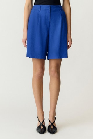 Short en lin - Bleu - Selected