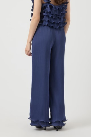 Pantalon palazzo - Bleu - Selected