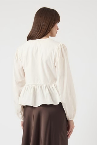 Blouse en coton biologique - Blanc - Selected
