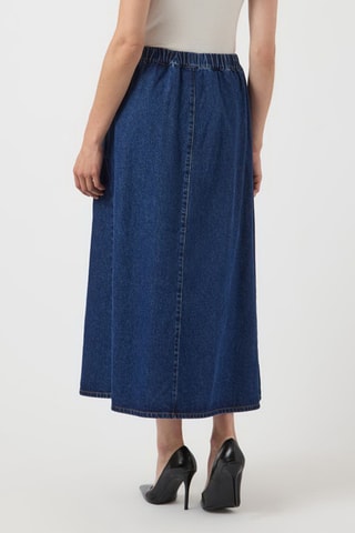 Jupe longue en coton biologique - Bleu - Selected