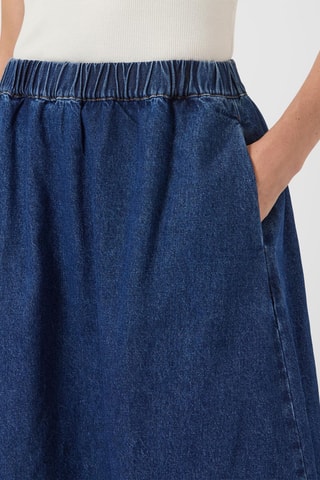 Jupe longue en coton biologique - Bleu - Selected