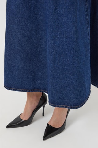 Jupe longue en coton biologique - Bleu - Selected