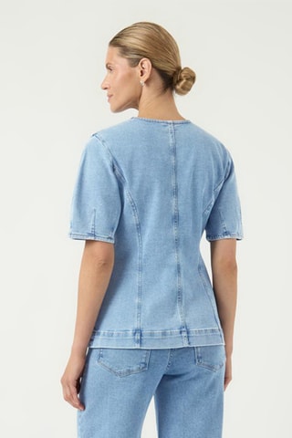 Blouse en coton biologique - Bleu clair - Selected
