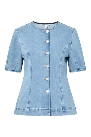 Blouse en coton biologique - Bleu clair - Selected