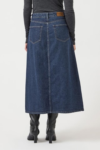 Jupe longue en coton biologique - Bleu - Selected