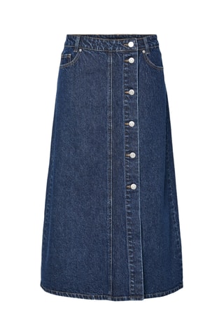 Jupe longue en coton biologique - Bleu - Selected