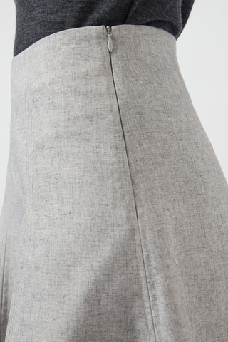 Jupe patineuse taille haute - Gris clair - Selected