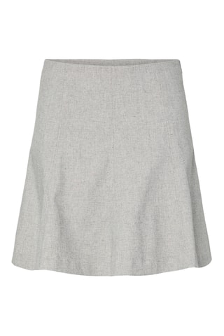 Jupe patineuse taille haute - Gris clair - Selected