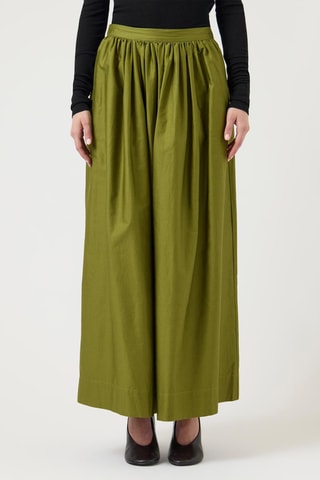 Jupe longue taille haute - Vert olive - Selected