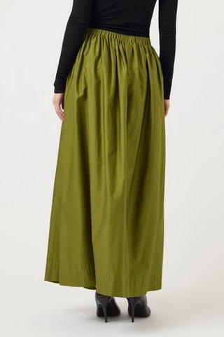 Jupe longue taille haute - Vert olive - Selected