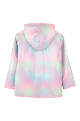 Impermeable con capucha tie-dye - Rosa y celeste
