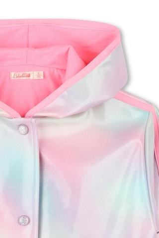 Impermeable con capucha tie-dye - Rosa y celeste