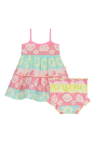 Vestido y cubrepañal - Rosa