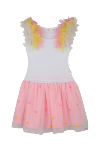 Vestido - Blanco y rosa