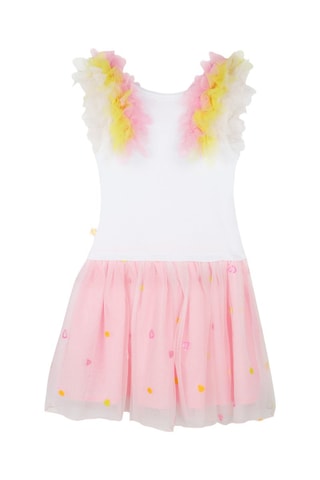 Vestido - Blanco y rosa