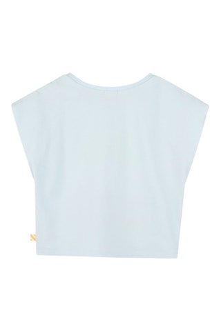 Camiseta cropped - Celeste