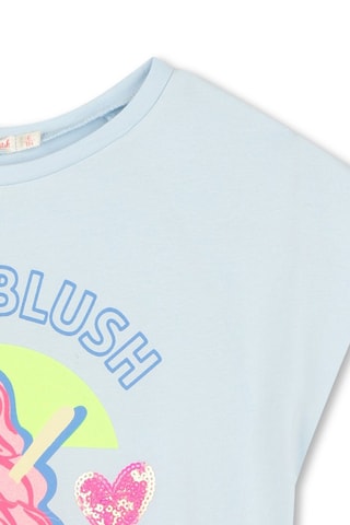 Camiseta cropped - Celeste