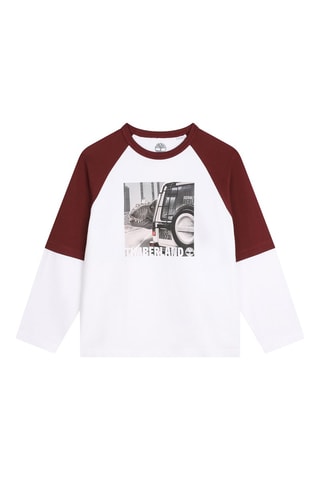 Camiseta efecto doble prenda de algodón orgánico - Blanco - Timberland