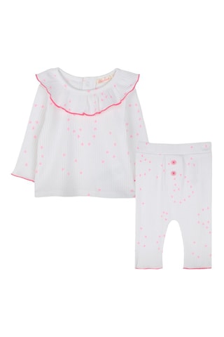 Blusa y leggings de algodón orgánico - Blanco
