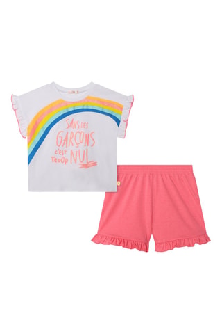 Camiseta y short - Rosa y blanco
