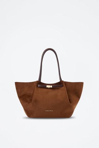 Shopping bag in pelle Prato - Marrone