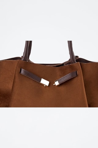 Shopping bag in pelle Prato - Marrone