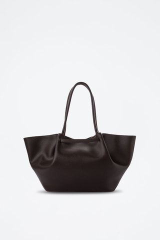 Shopping bag in pelle Prato - Marrone