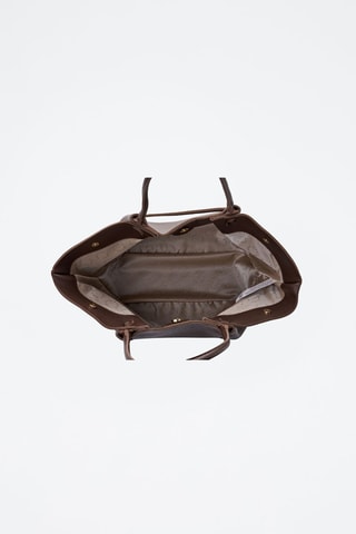 Shopping bag in pelle Prato - Marrone