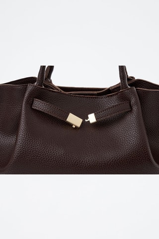 Shopping bag in pelle Prato - Marrone
