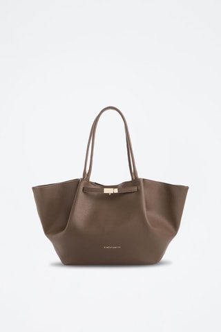 Shopping bag in pelle Prato - Marrone