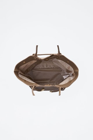 Shopping bag in pelle Prato - Marrone