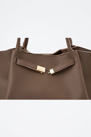 Shopping bag in pelle Prato - Marrone